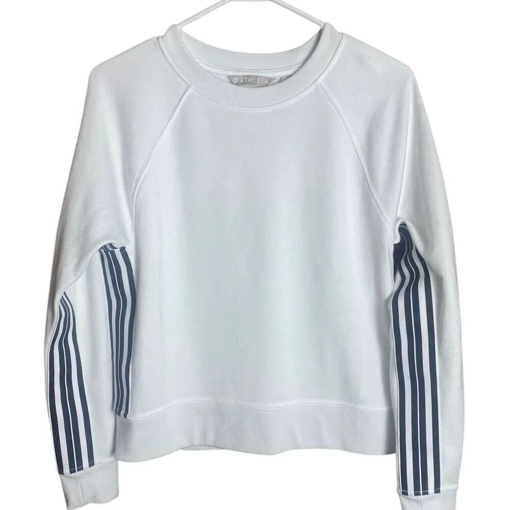 Athleta Minimalist Luxe Sweatshirt Pullover Modal Blend White Women XS